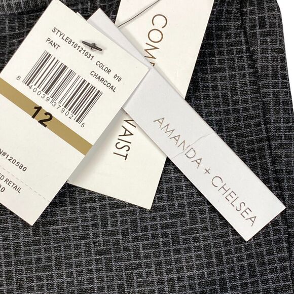 Amanda+Chelsea Amanda Ankle Pants Womens 12 Charcoal Modern Fit Stretch - Picture 12 of 16